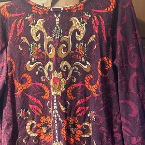 Chico's Multicolor Patterned Crew Neck Sweater